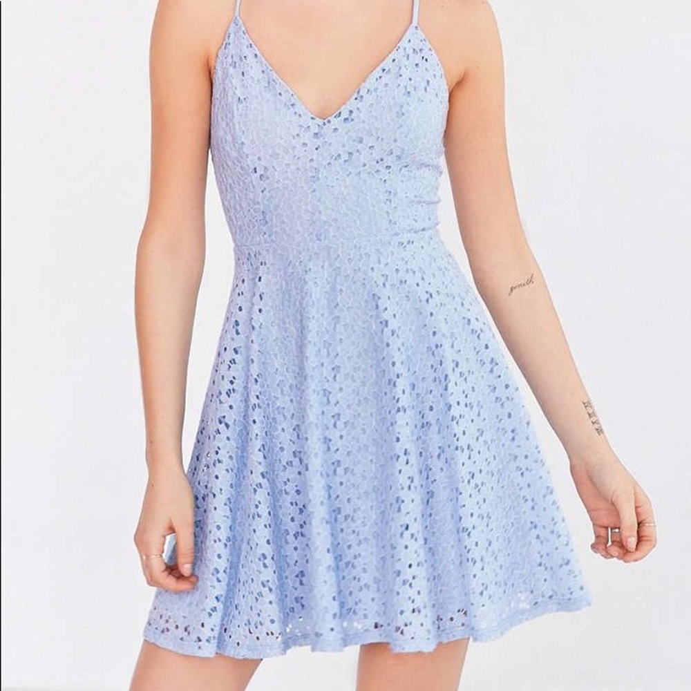 Kimchi Blue Lace Strappy-Back Fit + Flare Dress